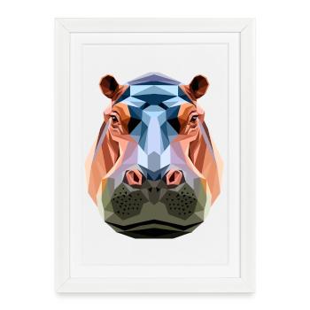 Nilpferd Flusspferd Mama Hippopotamus Cooles Hippo - Framed poster (27 × 37 cm) - white - Front
