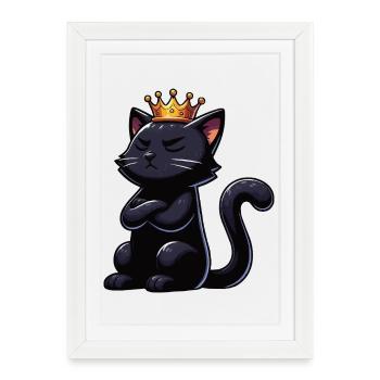 Drôle de chat chats chat amoureux chaton - Affiche encadrée (27 × 37 cm) - blanc - Devant