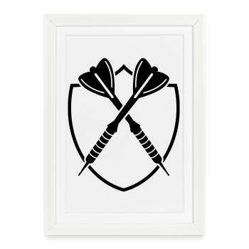 Fléchettes Logo Dart - Affiche encadrée (27 × 37 cm) - blanc - Devant