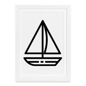 voilier - Affiche encadrée (27 × 37 cm) - blanc - Devant