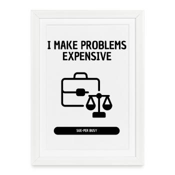 Super Busy Typo Shirt - Lawyer - Framed poster (27 × 37 cm) - white - Front