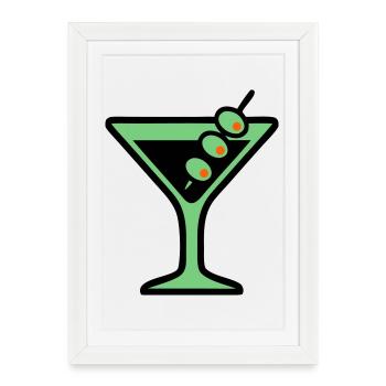 Cocktail Glass Summer Drink Girls' Vacation Bachelor Party - Framed poster (27 × 37 cm) - white - Front