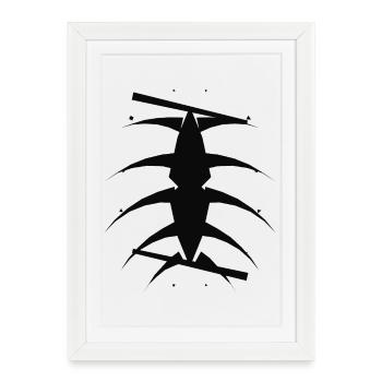 Silhouette à réaction à plusieurs niveaux - Affiche encadrée (27 × 37 cm) - blanc - Devant