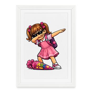 Dabbing ABC shooter (brunette) - Framed poster (27 × 37 cm) - white - Front