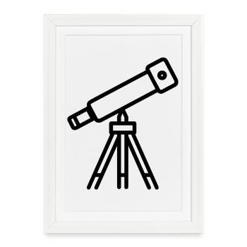telescope - Framed poster (27 × 37 cm) - white - Front