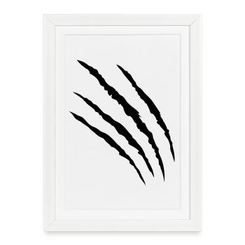 kratzer tatze klaue claws pfote - Framed poster (27 × 37 cm) - white - Front