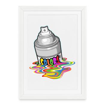 Bombe de peinture qui fond - Affiche encadrée (27 × 37 cm) - blanc - Devant