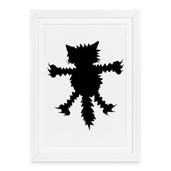 Clinging Cat - Framed poster (27 × 37 cm) - white - Front