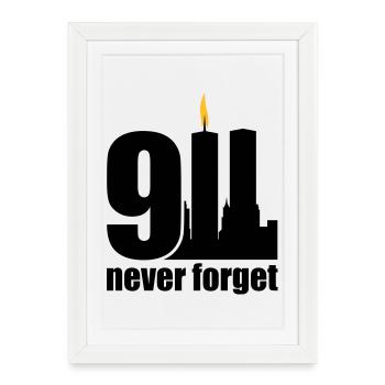 never forget 9/11 - Affiche encadrée (27 × 37 cm) - blanc - Devant