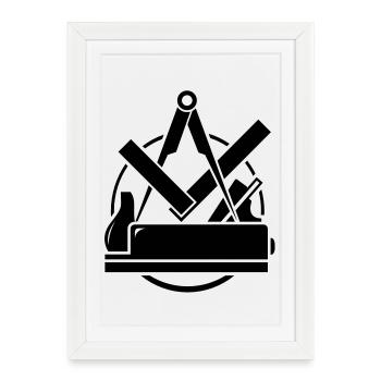 Emblème Carpenter, Carpenter Logo - Affiche encadrée (27 × 37 cm) - blanc - Devant