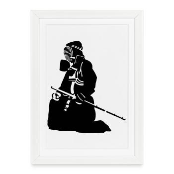 kendo - Affiche encadrée (27 × 37 cm) - blanc - Devant