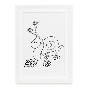 Funny Hiking Snail – Pèlerinage et randonnée - Affiche encadrée (27 × 37 cm) - blanc - Devant