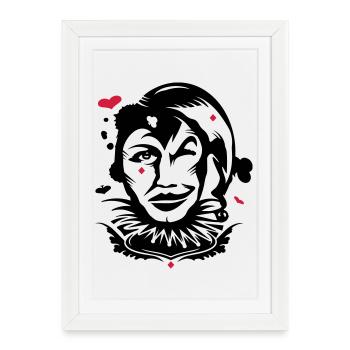 Le Joker - Carte-a-jouer - Affiche encadrée (27 × 37 cm) - blanc - Devant