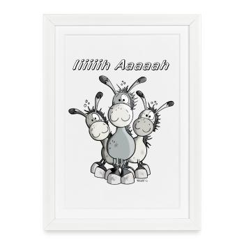Three Donkeys - Framed poster (27 × 37 cm) - white - Front