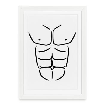 Sixpack Six pack Abdominals - Framed poster (27 × 37 cm) - white - Front