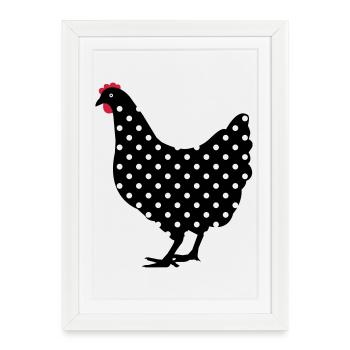 Poulet poule repéré - Affiche encadrée (27 × 37 cm) - blanc - Devant