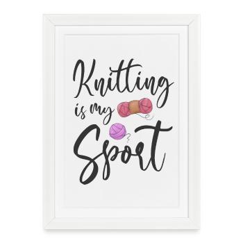 Knitting knitter - Framed poster (27 × 37 cm) - white - Front