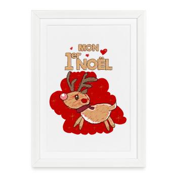 1er noel rennes - Affiche encadrée (27 × 37 cm) - blanc - Devant