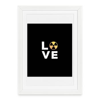 Love Cadeau Manip radio Radiologue Radiologie - Affiche encadrée (27 × 37 cm) - blanc - Devant