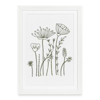 Fleurs séchées - Affiche encadrée (27 × 37 cm) - blanc - Devant