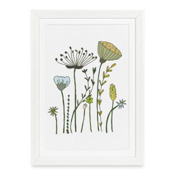 Fleurs séchées - Affiche encadrée (27 × 37 cm) - blanc - Devant