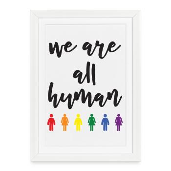 Pride Month - We Are All Human - Framed poster (27 × 37 cm) - white - Front