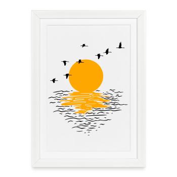 Wild Geese Cranes Spring - Framed poster (27 × 37 cm) - white - Front