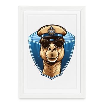 Camel Policeman - Framed poster (27 × 37 cm) - white - Front