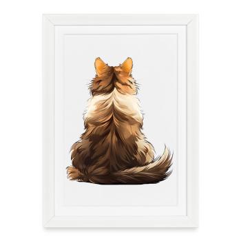 Chat des forêts norvégiennes - Affiche encadrée (27 × 37 cm) - blanc - Devant