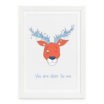 Tu es un cerf pour moi - Affiche encadrée (27 × 37 cm) - blanc - Devant
