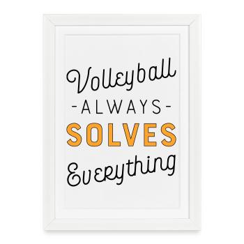 Volley-ball - Affiche encadrée (27 × 37 cm) - blanc - Devant