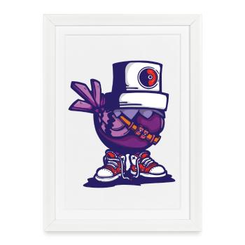 Casquette d’oiseau - Affiche encadrée (27 × 37 cm) - blanc - Devant