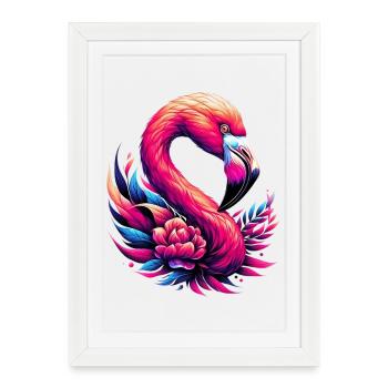 Flamant - Affiche encadrée (27 × 37 cm) - blanc - Devant