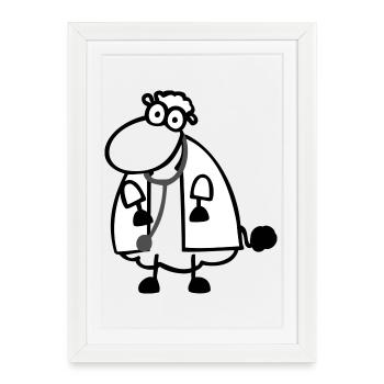 Mouton du docteur - Affiche encadrée (27 × 37 cm) - blanc - Devant