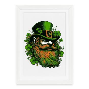 Leprechaun Irlande - Affiche encadrée (27 × 37 cm) - blanc - Devant