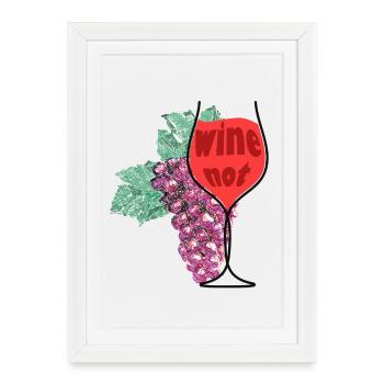 Wine & Grape - Framed poster (27 × 37 cm) - white - Front