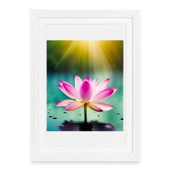 Lotus - Affiche encadrée (27 × 37 cm) - blanc - Devant
