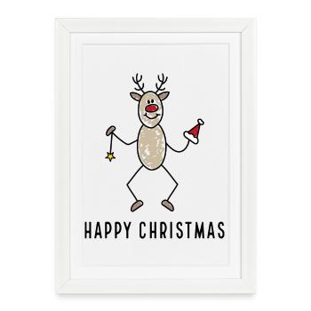 Joyeux Noël - Affiche encadrée (27 × 37 cm) - blanc - Devant