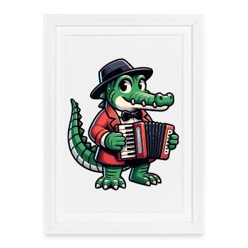 Crocodile Russe en Russe Crocodiles Russes - Affiche encadrée (27 × 37 cm) - blanc - Devant