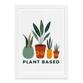 Plant Based Friends Pots - Framed poster (27 × 37 cm) - white - Front