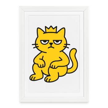 Cat King - Framed poster (27 × 37 cm) - white - Front