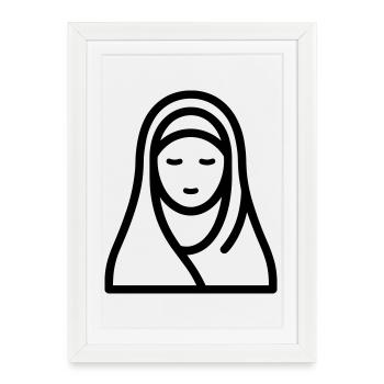 femme musulmane - Affiche encadrée (27 × 37 cm) - blanc - Devant