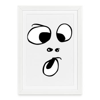 Oh! Face Ghost Ghost Halloween Comic - Framed poster (27 × 37 cm) - white - Front