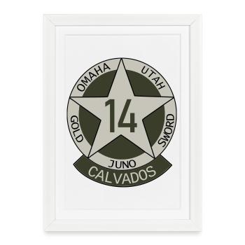 Insigne Militaire Calvados 14 - Affiche encadrée (27 × 37 cm) - blanc - Devant