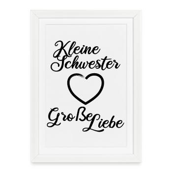Petite sœur Grand Amour - Affiche encadrée (27 × 37 cm) - blanc - Devant