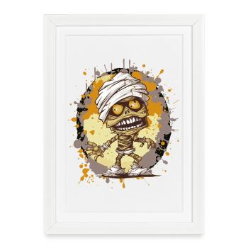 Mummy in splatter look - Framed poster (27 × 37 cm) - white - Front