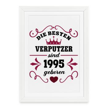 1995 Plasterer Birthday colleague plasterer - Framed poster (27 × 37 cm) - white - Front