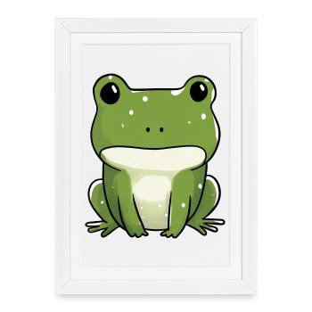 Cute Frog for Kids Birthday - Framed poster (27 × 37 cm) - white - Front