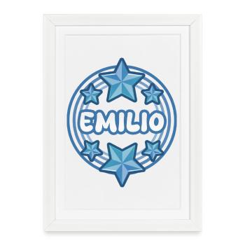 Nom : Emilio - Affiche encadrée (27 × 37 cm) - blanc - Devant