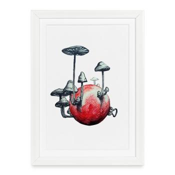 un Noël très champignon ! - Affiche encadrée (27 × 37 cm) - blanc - Devant